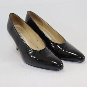 Evan Picone Black Patent Leather Heels Women’s 9.5N Pointed Toe Pumps‎